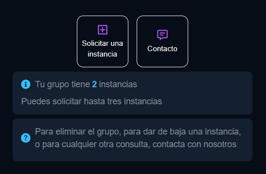 Solicitud de creación de instancia